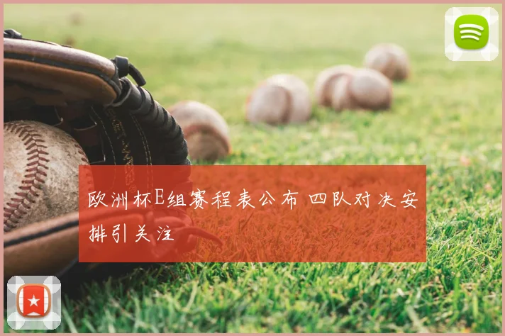 欧洲杯E组赛程表公布 四队对决安排引关注